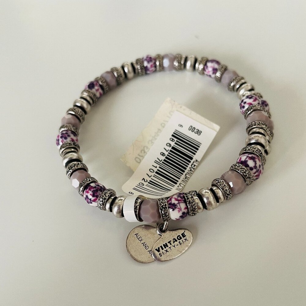 NWT Alex and Ani Silver and Purple Bangle